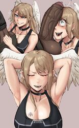 1boy 1girls alternate_breast_size armpits arms_behind_back arms_behind_head arms_up balls big_breasts big_penis blonde_hair blue_eyes breasts censored choker cock_shock dark-skinned_male dark_skin eunie_(xenoblade) female head_wings huge_breasts huge_cock interracial large_breasts light-skinned_female light_skin male male_pov mobi_mobi mobubeinglewd monster_girl nintendo penis penis_awe penis_on_face penis_over_one_eye pov straight taion_(xenoblade) wings wings_on_head xenoblade_(series) xenoblade_chronicles_3 rating:Explicit score:220 user:Zabior