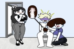 1boy 1girls 2girls alpharad big_breasts breasts brown_hair couple cumming edit edited english english_text female female_only femdom hair_harpoon hairjob huge_breasts imminent_rape jaiden jaiden_animations jaidenanimations jaidens_mom long_hair love panties patreon patreon_username romantic romantic_couple screencap screenshot screenshot_edit serious steca submissive_male tagme thelazyart thick thick_ass thick_legs thighs youtube youtuber rating:Explicit score:46 user:kakuna55