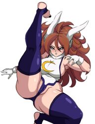 android_21 android_21_(human) big_breasts bunny_ears cosplay darwaarts dragon_ball dragon_ball_super dragon_ball_z miruko_(cosplay) my_hero_academia stirrup_legwear stirrup_socks straight_hair thick_thighs rating:Explicit score:138 user:MaskedBug