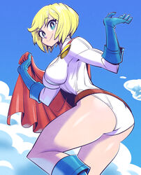 belt big_breasts big_thighs blonde_female blonde_hair blonde_hair_female blue_eyes boots breasts cape costume dc dc_comics female gloves kryptonian leotard power_girl short_hair smile smiling solo solo_female sunafuki superheroine superman_(series) thighs white_clothing yellow_hair rating:Questionable score:43 user:Monbo