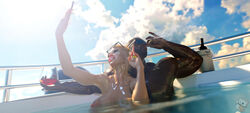 1boy 1girls 3d big_breasts bimbo bimbo_body bimbo_lips blonde_hair breasts dark-skinned_male drink eyewear_on_head gashousesushii hot_tub interracial jacuzzi large_breasts muscular muscular_male nude nude_female painted_nails peace_sign selfie smoking sunglasses sunglasses_on_head tagme thick_lips toned toned_female topless topless_female v_sign voluptuous yacht rating:Explicit score:15 user:000bmtd