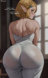 1girls ass ass_focus ass_in_dress big_ass big_breasts big_butt bimbo blonde blonde_female blonde_hair blue_eyes breasts bubble_ass clothing dat_ass dress elf elf_ears english_text fat_ass female female_focus huge_ass indoors insecure jpeg light-skinned_female naive nintendo pawg pointy_ears princess_zelda round_ass royalty shexyo short_hair solo solo_female standing tears_of_the_kingdom text the_legend_of_zelda thick_ass tight_clothing tight_dress uncertain video_game video_game_character video_games wide_hips zelda_(tears_of_the_kingdom) rating:Questionable score:1017 user:N33dForBr33d