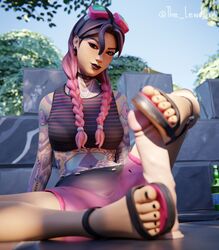 1girls 3d alternate_version_available beach_jules black_nail_polish black_nails blender bottomwear breasts clothed clothing detailed_background dildo ear_piercing earrings epic_games feet female female_focus female_only foot_fetish footjob fortnite freckles freckles_on_face goggles goggles_on_head headwear jules_(fortnite) lewdrex light-skinned_female light_skin looking_at_viewer multicolored_hair nose_piercing outdoors outside piercing piercings pink_hair presenting presenting_feet sandals seductive seductive_eyes seductive_look seductive_smile sex_toy shoes shorts sitting soles solo solo_focus tank_top tattoo tattooed_arm tattoos toes topwear twintails two_tone_hair watermark rating:Explicit score:48 user:mango05