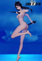 action_pose bandaid erisa_(fortnite) feet fortnite no_clothes tagme weapon rating:Explicit score:19 user:SwanNSFW