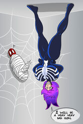 big_breasts boner breasts breasts_bigger_than_head english english_text kogeikun marvel marvel_comics monster monster_girl pink_hair purple_hair spider-man text text_bubble upside-down venom_(marvel) wendolin rating:Questionable score:32 user:somer