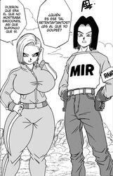 1boy1girl 1girl1boy 1girls afreetime android_17 android_18 big_areola big_breasts bimbo black_hair black_hair_male blonde_hair blonde_hair_female blue_eyes breasts curvaceous dragon_ball dragon_ball_super edit edited edited_screencap female female_only grayscale manga monochrome screencap screenshot screenshot_edit shiny_skin short_hair shueisha simple_background spanish spanish_text text text_bubble thick thick_ass thick_thighs translation_request voluptuous voluptuous_female rating:Safe score:65 user:Afunnytime