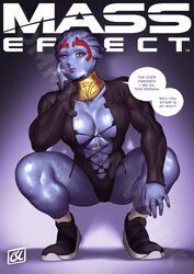 1girls abs alien alien_girl alternate_costume asari blue_eyes blue_skin breasts commission cross-laced_clothes female forehead_protector gorget large_breasts mass_effect mass_effect_2 mature_female milf muscular muscular_female no_bra phoebus_art plunging_neckline purple_lips revealing_clothes samara sneakers socks solo squatting sweat text rating:Questionable score:69 user:kikimaru024