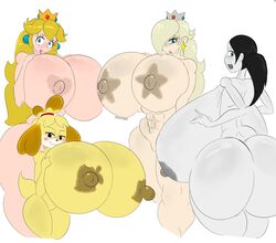 4girls abs animal_crossing anthro areolae ass ass_bigger_than_head back backboob big_ass big_breasts big_butt big_nipples big_thighs black_hair blonde_hair blue_eyes breasts breasts_bigger_than_head brown_eyes bubble_ass bubble_butt butt butt_bigger_than_head chocovenus_(body_type) company_connection crossover crown earrings female female_only hair_over_one_eye half-closed_eyes hands_on_breasts heart-shaped_areolae huge_ass huge_breasts human hyper hyper_ass hyper_breasts hyper_hourglass isabelle_(animal_crossing) large_ass large_breasts leaf-shaped_areolae light-skinned_female light_skin lips lipstick long_hair looking_at_viewer looking_back looking_back_at_viewer mario_(series) multiple_humans naked nintendo nipples nude open_mouth pink_lipstick platinum_blonde_hair ponytail princess_peach princess_rosalina star-shaped_areolae star_earrings tail tasteofchoklit thick thick_ass thick_butt thick_hips thick_thighs thighs thighs_bigger_than_head tied_hair white_background white_skin wide_hips wii_fit wii_fit_trainer yellow_fur rating:Explicit score:111 user:Teramannn72