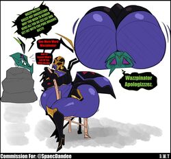 1girls 1other 2021 armor artist_name ass big_ass big_breasts blackarachnia bottom_heavy breasts chair commission dat_ass dialogue dongwongtang duo english_text facesitting fat_ass female female_focus gigantic_ass huge_ass huge_breasts large_ass large_breasts mature_female presenting_hindquarters rear_view sitting_backwards text thick_thighs transformers waspinator white_background wide_hips wiggle_lines rating:Explicit score:88 user:captaintag