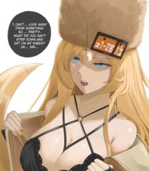 1girls blonde_hair blue_eyes dazed drooling english_text eroborne extremely_long_hair guilty_gear guilty_gear_strive hypnosis lacy_bra lingerie long_hair millia_rage mind_control obedience partial_nudity partially_clothed pendulum pendulum_swinging pulling_clothing pulling_off_clothes removing_clothing removing_jacket underwear undressing rating:Explicit score:133 user:Rodrigator_