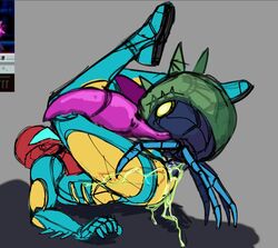 2023 alien anal armor armored_samus crab cum_in_ass cum_inside female fully_clothed fusion_suit green_cum mating_press metroid metroid_fusion nintendo phazon_slut power_suit samus_aran size_difference sketch tomboy x-ray rating:Explicit score:17 user:shamecrab