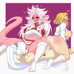 1futa 2girls android_18 android_21 areolae big_breasts big_penis black_sclera blonde_hair blue_eyes blush breasts cheerleader cheerleader_uniform clothed clothed_female_nude_futanari clothed_sex clothing crossover cunnilingus dragon_ball dragon_ball_fighterz dragon_ball_super dragon_ball_z erection female female_majin futa_on_female futanari human humanoid kiwiartsu kneeling large_breasts light-skinned_female light-skinned_futanari light_skin majin majin_android_21 mostly_clothed nipples nude on_back oral partially_clothed penis pink_skin red_eyes reverse_spitroast rwby sex socks thigh_socks thighhighs threesome vaginal_penetration weiss_schnee white_hair white_socks rating:Explicit score:248 user:Asseater98