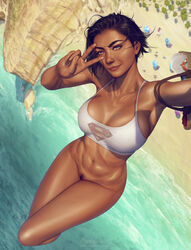 1girls abs armpits beach big_breasts black_hair blue_eyes bottomless bottomless_female breasts brown_hair camera crop_top dc dc_comics dc_extended_universe dceu exhibitionism female female_only flying hair hairy_pussy happy holding_object holding_phone kara_zor-el krysdecker looking_at_viewer no_panties no_pants nude nude_female nudity outdoor_nudity outside partially_clothed phone pubic_hair public public_nudity pussy sasha_calle selfie shadow shaved_armpit shirt short_hair sleeveless smile solo summer supergirl supergirl_(dceu) supergirl_(sasha_calle) supergirl_(series) superman_(series) taking_picture tan_body tanned tanned_female tanned_skin the_flash_(2023) the_flash_(series) water wide_hips rating:Explicit score:144 user:acds