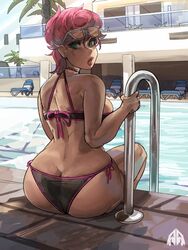 1girls alamanderarts ass big_ass big_breasts big_butt bikini breasts bubble_ass bubble_butt butt_crack dat_ass female high_resolution huge_ass huge_breasts jojo's_bizarre_adventure large_breasts light-skinned_female light_skin outdoors pawg pink_hair pool short_hair sunglasses sunglasses_on_head swimsuit thick_ass trish_una vento_aureo rating:Questionable score:389 user:LiangXI