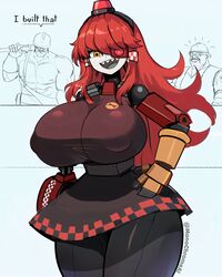 big_breasts big_nipples engineer_(team_fortress_2) huge_breasts large_breasts mimi_sentry monochrome_ai not_ai_generated portrait sentry_(team_fortress_2) simple_background tagme team_fortress_2 thick_thighs wide_hips rating:Explicit score:530 user:valuableXD1