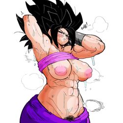 1girls abs areolae armpits big_areola big_breasts blush blushing_at_viewer caulifla colored disgusted dragon_ball dragon_ball_super dripping_wet embo exposed_breasts exposed_nipples guity inverted_nipples long_hair looking_at_viewer midriff muscular_female navel presenting_armpit pubic_hair sole_female solo solo_female solo_focus steam steaming_body sweat sweatdrop sweating sweaty sweaty_breasts rating:Explicit score:197 user:guiTyG