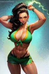 ai_assisted ai_generated black_hair curvaceous curvy_body curvy_female curvy_figure erotic_nansensu female_focus female_only hi_res huge_breasts laura_matsuda long_hair solo_focus stable_diffusion street_fighter voluptuous voluptuous_female rating:Questionable score:122 user:Dragon98