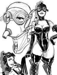 1girls black_and_white bodysuit braided_hair breathing_mask breathplay commander_rab corset female goggles kat_(layerindustries) latex layerindustries mask scketch solo_female thigh_high_boots rating:Questionable score:17 user:bootsnkisses