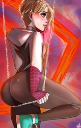 ass_focus big_ass big_butt blonde_hair bubble_butt eyebrow_piercing gwen_stacy gwen_stacy_(spider-verse) marvel moisty_boo skin_tight spider-man:_into_the_spider-verse spider-man_(series) teenager rating:Questionable score:170 user:Moisty_BOO