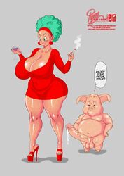 afro afro_hair bulma bulma_(afro) bulma_(dragon_ball) bulma_briefs cigarette dialogue dragon_ball dragon_ball_z high_heels imminent_sex oolong platform_heels repv smoking tagme text rating:Explicit score:59 user:5TR3CH3DH03