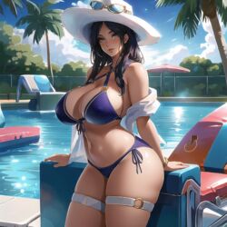 1girls ai_generated big_breasts caitlyn_kiramman cixf eyewear_on_head huge_breasts league_of_legends pool_party_caitlyn pool_party_series riot_games sunglasses_on_head thick_thighs rating:Explicit score:106 user:cixf