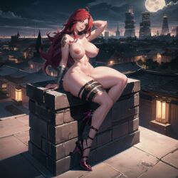 ai_generated big_breasts cixf crossed_legs high_heels huge_breasts katarina_du_couteau league_of_legends leg_strap nude riot_games rooftop thick_thighs rating:Explicit score:70 user:cixf