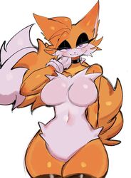 1girls 2020s 2023 animal_ears anthro arm_behind_back bare_shoulders belly big_breasts black_thighhighs blush breasts canid canine choker collarbone crazy curvaceous curvy digital_media_(artwork) eyelashes featureless_breasts featureless_crotch female female_only fluffy_tail fox fox_ears fox_girl fox_tail fur furry furry_only genderswap_(mtf) gloves half-closed_eyes hand_on_neck hi_res highres large_breasts long_ears long_tail looking_at_viewer mammal mashed miles_prower mobian mobian_(species) mobian_fox navel no_nipples pointy_ears purple_eyes rule_63 secret_histories sega simple_background smile smiling smiling_at_viewer solo solo_female sonic's_best_friend sonic_(series) sonic_the_hedgehog_(series) standing tail tails tailsko thick_thighs thighhighs thighs two_tails usa37107692 voluptuous white_background white_fur white_gloves wide_hips yellow_fur rating:Questionable score:162 user:Random_guy_9