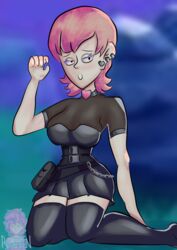 black_dress black_skirt fortnite fortnite:_battle_royale highres imminent_sex mina_park_(fortnite) night pink_hair public rosalden thick_thighs thighhighs rating:Questionable score:1 user:RosaIDen