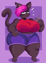 anthro big_breasts breasts cat dork_boi furry lewd_dorky thick_thighs wide_hips rating:Explicit score:9 user:Ifyfy