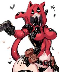 big_breasts black_panties cat_ears cat_tail deadpool female female_only gun hood light-skinned_female light_skin marvel marvel_comics mask navel panties rule_63 solo solo_female solo_focus tail thick_thighs thighs usa37107692 wide_hips rating:Questionable score:82 user:HughthyDerg