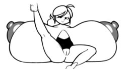 1girls :3 :3d breasts female female_only huge_breasts hyper hyper_breasts jinnsart looking_at_viewer no_color solo solo_female spread_legs rating:Explicit score:39 user:lightswitch4th