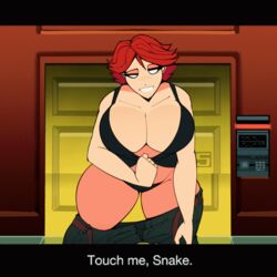 1girls animated big_breasts blush boobs breasts breasts_bigger_than_head cdlum female gif illusion large_breasts meryl_silverburgh metal_gear metal_gear_solid name_drop no_nipples panties psycho_mantis saliva salivating text tights rating:Explicit score:237 user:InHarmonia