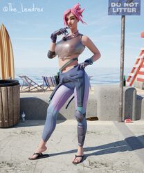 1girls 3d alternate_version_available areolae beach beach_chair blender blurry blurry_background bottomwear breasts chair clothed clothing cloud clouds detailed_background epic_games female female_focus female_only flip_flops fortnite gloves half-dressed half_naked hand_on_waist handwear highres jacket leggings lewdrex looking_at_viewer medium_breasts nipples nipples_visible_through_clothing ocean ocean_(fortnite) outdoors outside pants pink_hair pose posing presenting presenting_breasts sand see-through see-through_clothing see-through_top shadow sky solo solo_focus standing sun sunlight topwear watermark rating:Explicit score:42 user:xKenox