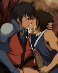 2boys after_fellatio avatar_the_last_airbender clothed clothed_sex clothing cum cum_kiss erection gay jet_(avatar) kissing lilprincyvi male_only penis penis_grab snowballing sokka yaoi rating:Explicit score:207 user:membership