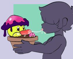 1boy 2023 after_kiss ambiguous_gender anon dizzytizzy french_kiss holding_object kissing long_tongue mushroom penis penis_out plant plant_pot plants_vs_zombies precum saliva saliva_trail shadow-shroom_(pvz) shadow_shroom size_difference tongue tongue_out what young rating:Explicit score:57 user:Newageret