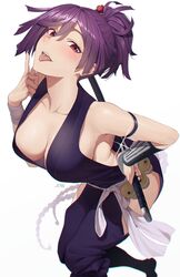 1girls blush cleavage female female_only jebi jigokuraku kunoichi purple_hair revealing_clothes sideboob solo tabi tagme tongue_out yuzuriha_(jigokuraku) rating:Explicit score:272 user:Punnyflamer