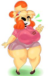 animal_crossing big_breasts breasts dork_boi female isabelle_(animal_crossing) lewd_dorky nintendo thick_thighs wide_hips rating:Explicit score:40 user:Ifyfy