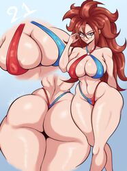 1girls android_21 android_21_(human) areola_slip areolae ass ass_shot big_ass big_breasts bikini bikini_bottom bikini_top blue_eyes bottomwear breast_shot breasts brown_hair cleavage daf_n_half dat_ass dragon_ball eyewear female female_only glasses hair hips huge_ass huge_breasts long_hair multiple_views nipple_bulge smile solo solo_female swimwear thick_thighs thighs topwear vomi_(dragon_ball) wide_hips rating:Explicit score:326 user:daft_human