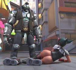 1girl1boy 3d asian_female ass ass_focus big_ass blender bob_(overwatch) gretdb kiriko_(overwatch) meme overwatch overwatch_2 robot street tagme rating:Explicit score:87 user:Enderman2033