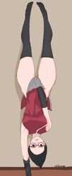 1girls arm_warmers armwear bare_shoulders black_eyes black_hair black_legwear black_socks black_thighhighs boruto:_naruto_next_generations clothed clothing dress_lift dress_pull dress_tug dress_up female female_focus female_only glasses hand_stand handstand hi_res high_resolution highres hourglass_figure legwear lycoris_challenge naruto naruto_(series) petite pinup pose posing sarada_uchiha short_hair shounen_jump sleeveless_shirt small_breasts socks solo solo_female solo_focus thick_thighs thigh_socks thighhighs thighs tomboy uchiha_sarada uchihaniray upside-down upside_down voluptuous voluptuous_female rating:Questionable score:290 user:mantisprey