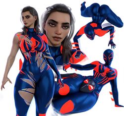 1boy 1girls 2023 3d big_breasts brown-skinned_female brown_eyes brown_skin dark-skinned_female dark_skin female genderswap genderswap_(mtf) head_between_thighs latex latex_suit male marvel miguel_o'hara miles_morales popogori red_eyes rule_63 spider-man:_across_the_spider-verse spider-man_(series) spider-man_2099 spider-woman_2099 tagme thick_thighs torn_clothes white_background rating:Explicit score:241 user:Adoptivecandy