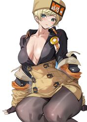 ashiomi_masato blonde_hair brown_pantyhose fur_hat guilty_gear guilty_gear_strive hat millia_rage pantyhose skirt thick_thighs thighs trenchcoat rating:Questionable score:78 user:Jackerod