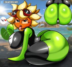 anthro ass big_ass big_balls big_breasts blazedscarf blowjob_face blowjob_gesture butt_focus imminent_oral legwear plant plant_girl plantie plants_vs_zombies plants_vs_zombies:_heroes popcap_games solar_flare_(pvz) swimsuit swimwear rating:Questionable score:156 user:ShiningHero_