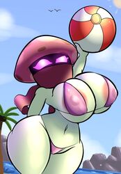 beach beach_towel bikini doregami female fungy huge_breasts night_cap_(pvz:bfn) nipple_bulge plants_vs_zombies plants_vs_zombies:_battle_for_neighborville thick_thighs rating:Explicit score:96 user:auseronline