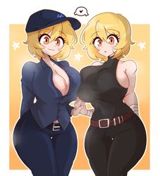 2girls big_ass blonde_hair bodysuit cleavage dankestsin don_quixote_(limbus_company) hat heart huge_breasts limbus_company project_moon scar steam rating:Explicit score:79 user:ThatNebbyisaSpy