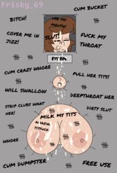 2d 2d_(artwork) 2d_artwork body_writing color cum cum_drip cum_everywhere cum_in_mouth cum_inside cum_on_body cum_on_face cum_on_tongue cum_on_upper_body cum_outside degradation_text degrading degrading_tattoo english english_text female female_frisk female_human female_only frisk frisk_(underlust) frisk_au frisky_69 human solo solo_female tally tally_marks text ul ul_frisk uncensored uncensored_breasts underlust underlust_frisk undertale undertale_(series) undertale_au wall_writing writing rating:Explicit score:37 user:LustSans165