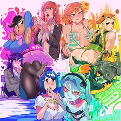 2d 6+girls 8girls absurdres angry_face armpits ass bikini bikini_top_only blonde_hair blue_eyes blue_hair breasts cammy_white capcom chainsaw_man clothing collarbone color color_wheel_challenge creatures_(company) crossover cum cum_in_ass cum_in_mouth cum_on_ass cum_on_body cum_on_breasts cum_on_face cum_on_upper_body cyberpunk:_edgerunners cyberpunk_(series) cyberpunk_2077 dark_skin diforland doki_doki_literature_club duolingo earrings eating_cum female female_only forehead game_freak gigantic_breasts green_hair hat headwear highres hijab human imp imp_midna jewelry lana's_mother_(pokemon) lips long_hair looking_at_viewer makima_(chainsaw_man) mature_female midna milf money multiple_girls nami nami_(one_piece) nintendo no_text one_piece open_mouth orange_hair pale_skin pantyhose petite pokemon pokemon_(anime) pokemon_sm_(anime) post-timeskip purple_hair rebecca_(edgerunners) red_hair sharp_teeth skirt small_breasts street_fighter street_fighter_v swallowing_cum swimsuit tag tagme teeth the_legend_of_zelda the_legend_of_zelda:_twilight_princess thighs tongue twilight_princess twintails wheel yuri_(doki_doki_literature_club) zari_(duolingo) rating:Explicit score:408 user:SrMors1234