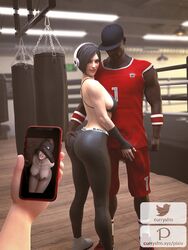 1girls 3d ada_wong ada_wong_(adriana) asian ass ass_grab black_hair blacked blacked_clothing bulge_fondling cant_see_the_haters capcom cuckold currysfm dark-skinned_male dark_skin female gym interracial male resident_evil resident_evil_2 resident_evil_2_remake rating:Explicit score:462 user:Darth-Vader