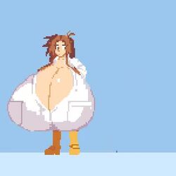 1boy 1girls animated attribute_theft breast_expansion breasts breasts_bigger_than_head brown_eyes brown_hair colossal_breasts gigantic_breasts growth huge_boobs huge_breasts hyper_breasts knj_ex massive_breasts matsu-sensei matt_(matsu-sensei) mattie_(matsu-sensei) no_sound pixel_art shrinking skirt tagme tiny video rating:Explicit score:173 user:kallen2020