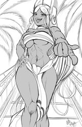 1girls bare_arms bare_legs breasts bunny_ears chel_(cosplay) cosplay crossover dark-skinned_female dark_skin earrings greyscale jewelry kaw3r kawery loincloth long_hair looking_at_viewer miruko monochrome my_hero_academia navel open_mouth rumi_usagiyama signature solo the_road_to_el_dorado thick_thighs traditional_media underboob rating:Questionable score:85 user:goplaykof